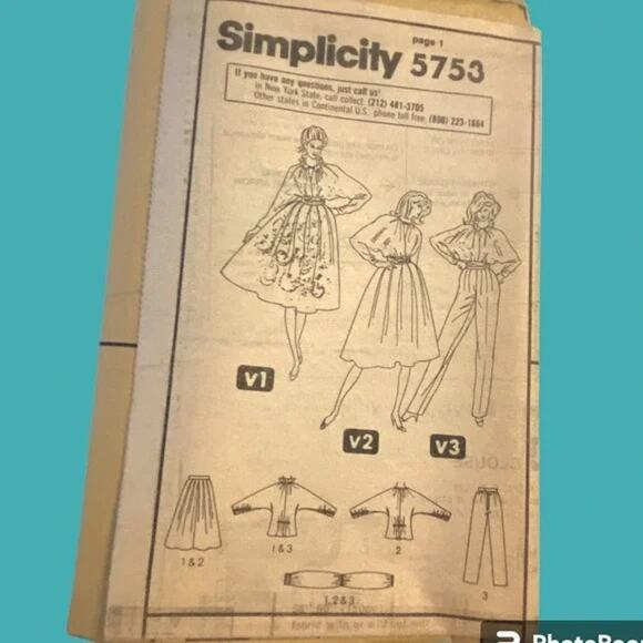 Simplicity 5753 Pattern Skirt Top Pant Miss 14 80s Old Money Mob Wife Doleman - Picture 2 of 7